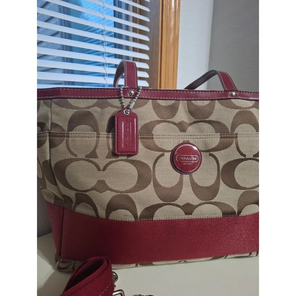 Coach Large Diaper Bag brown red/burgundy